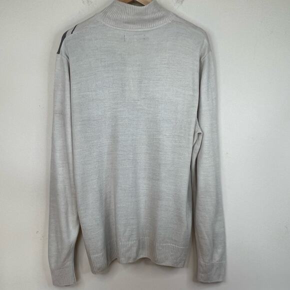Tricots St. Raphael sweater men's XL 1/4 zip pullover mock neck colorblock gray - Picture 3 of 6
